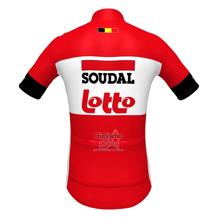 Lotto Soudal Ropa Ciclismo Culotte Corto 2022 Mangas Cortas Rojo